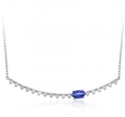 0.55 ct. Pırlanta Safir Kolye